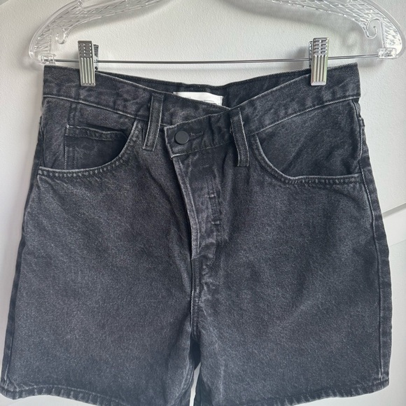 Oak + Fort Black CROSSFRONT JEAN Denim Women's Shorts size 27 - Picture 7 of 12